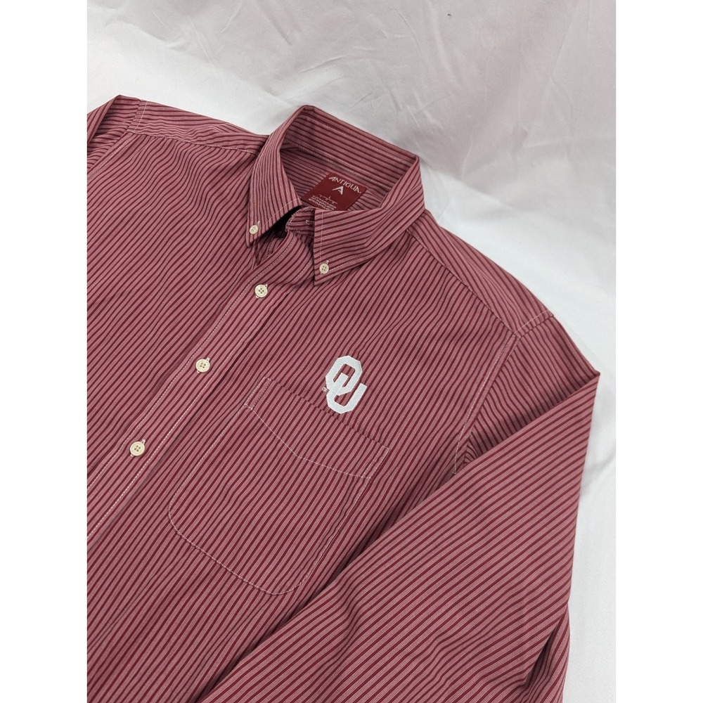 Oklahoma Sooners Antigua long sleeve button front embroidered shirt Medium